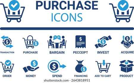 purchase icon set. Line art icons set, purchase icons. Included Basket, Shopping list, Shopping cart, Ticket, Gift voucher, Shopping basket, Coupon, Cards, Online shop, Card icons