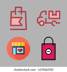 purchase icon set. vector set about supermarkets, shopping bag and cart icons set.