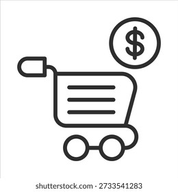 Purchase Icon. Simple Vector Outline Illustration