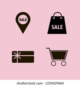 purchase icon. purchase vector icons set shopping bag, gift card, sale location and shopping cart