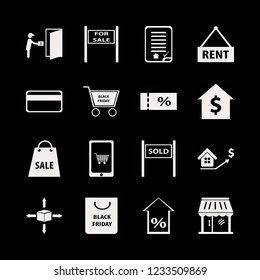 purchase icon. purchase vector icons set mobile shopping, sold house, shopping bag and house buying contract