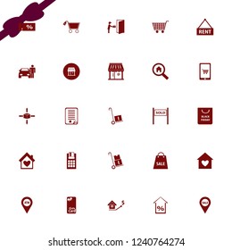 purchase icon. purchase vector icons set house buying contract, pos terminal, house heart and sale ticket
