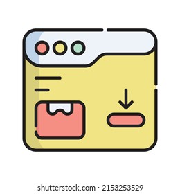Purchase Icon Vector Illustration. Flat Outline Cartoon. Shopping and Ecommerce Icon Concept Isolated Premium Vector