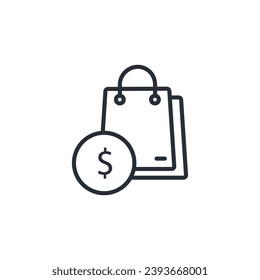 purchase icon. vector.Editable stroke.linear style sign for use web design,logo.Symbol illustration.