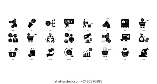 Purchase icons set. Set of editable stroke icons.Set of Purchase