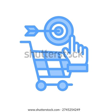 Purchase Intent Icon blue Vector Illustration