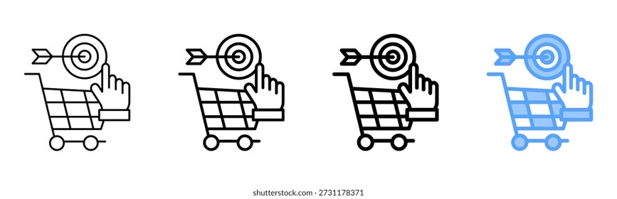 Conjunto de Coleções de Contorno de Estilo Diferente de Ícone de Intenção de Compra