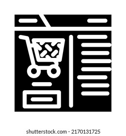 purchase in internet store glyph icon vector. purchase in internet store sign. isolated symbol illustration