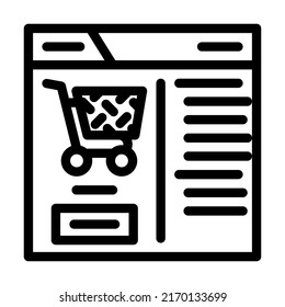 purchase in internet store line icon vector. purchase in internet store sign. isolated contour symbol black illustration
