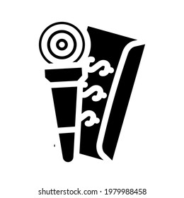 compra del vector de iconos de glifo periodista. compra del cartel de periodista. símbolo de contorno aislado ilustración negra