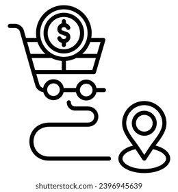 Purchase Journey icon line vector illustration