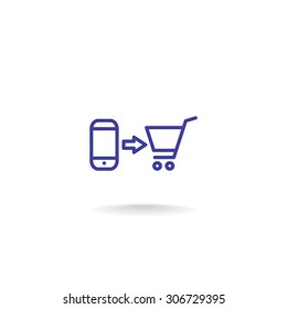 the purchase of a mobile phone icon
