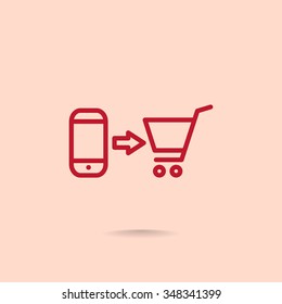 the purchase of a mobile phone icon