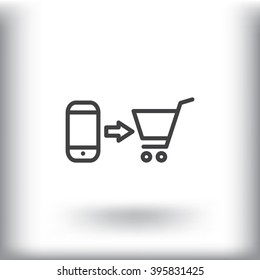 the purchase of a mobile phone icon