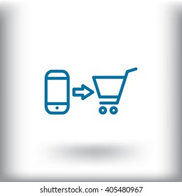 the purchase of a mobile phone icon