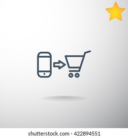 the purchase of a mobile phone icon