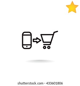 the purchase of a mobile phone icon