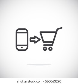the purchase of a mobile phone icon
