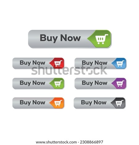 Purchase now by pressing the red button with the trolley cart icon. web button vector flat design Click here banner with a shadow 
