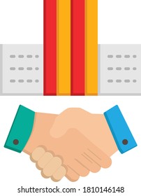 purchase of one business Vector Color Icon, M&A Symbols, Merger and Acquisition Takeover Cocnept, Deal Confirm on white background,  Corporate finance sign