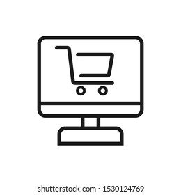 Purchase at online store through computer icon