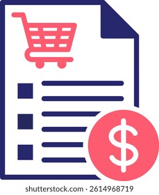 Purchase Order Icon Fill Vector Illustration