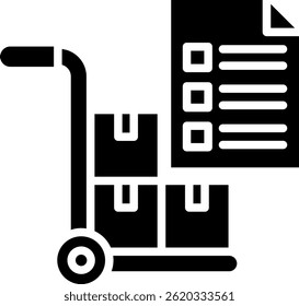 Ilustración vectorial de glifo de icono de Orden de compra