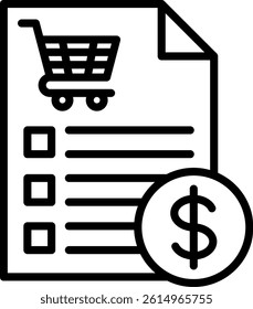 Purchase Order Icon Line Vector Illustration