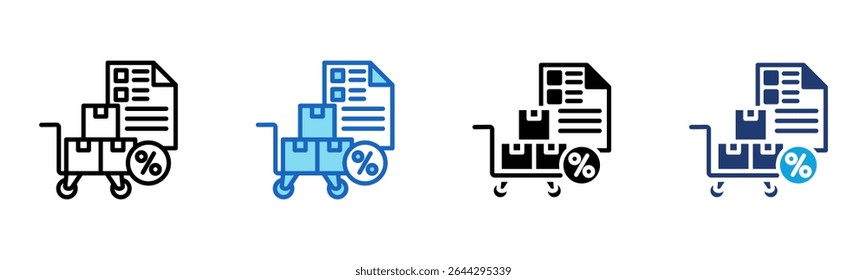 Purchase Order icon Multi Style Vector Illustration
