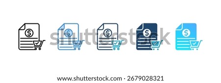 Purchase Order icon set multiple style collection