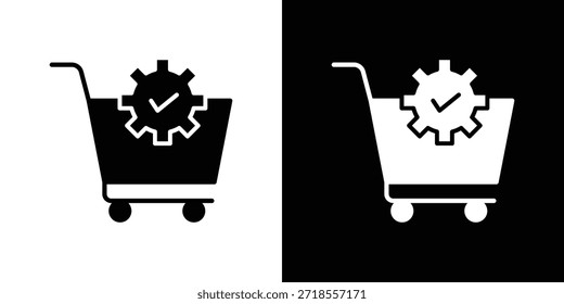 Ilustração de vetor de ícone de ordem de compra - ícones de vetor de estilo preto de alta qualidade