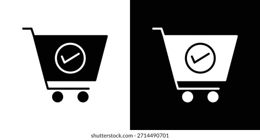 Projeto de silhueta de vetor de ícones de ordem de compra. Ilustração de design gráfico plano vetorial.