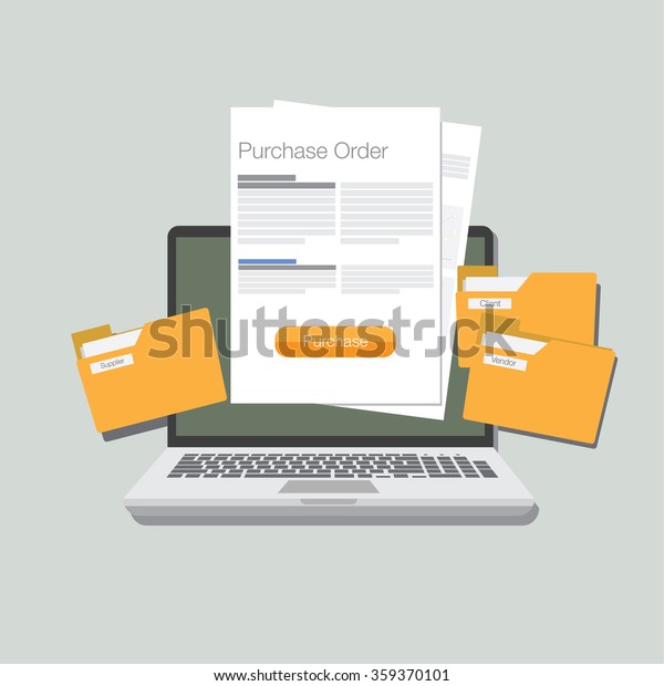 purchase order\
illustration flat\
design
