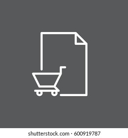 Purchase order line icon, outline vector sign, linear white pictogram. Symbol, logo illustration. Editable stroke. Pixel perfect