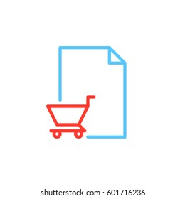 Purchase order line icon, outline vector sign, linear colorful pictogram isolated on white. Symbol, logo illustration. Editable stroke. Pixel perfect