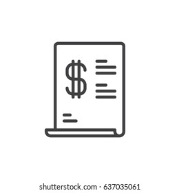 Purchase order line icon, outline vector sign, linear style pictogram isolated on white. Symbol, logo illustration. Editable stroke. Pixel perfect