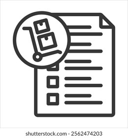 Purchase Order Outline Icon Vector Illustration