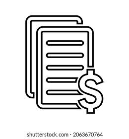 Purchase order, prices outline icon. Line art vector.