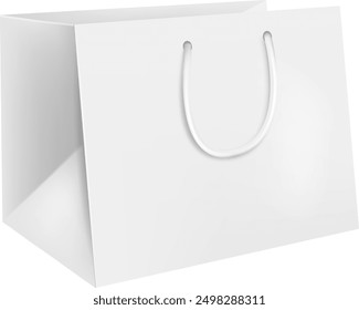 Purchase packager blank brand mockup. Realistic paper bag isolated on white background