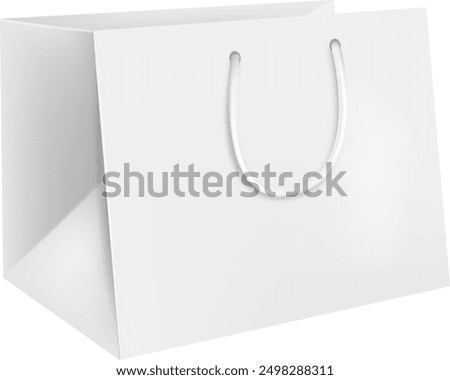 Purchase packager blank brand mockup. Realistic paper bag isolated on white background