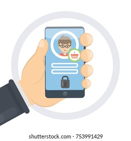 Purchase protection on smartphone. Login and password.