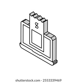 relatório de compra descarga tela do laptop ícone isométrico vetor. relatório de compra descarga placa da tela do laptop. símbolo isolado ilustração