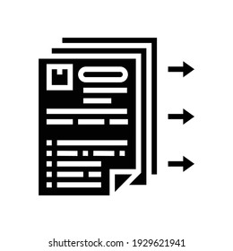 purchase requisition glyph icon vector. purchase requisition sign. isolated contour symbol black illustration