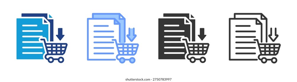 Purchase Requisition icon set multiple style collection