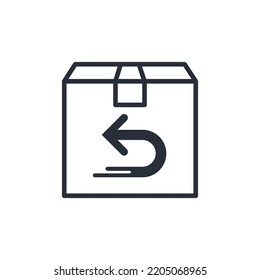 Purchase return. Vector linear icon isolated on white background.