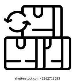 Purchase returns box icon outline vector. Service delivery. Store refund