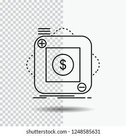 purchase, store, app, application, mobile Line Icon on Transparent Background. Black Icon Vector Illustration