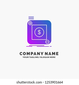 purchase, store, app, application, mobile Purple Business Logo Template. Place for Tagline.