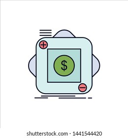 purchase, store, app, application, mobile Flat Color Icon Vector