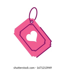 purchase tag, half line and color style icon vector illustration design